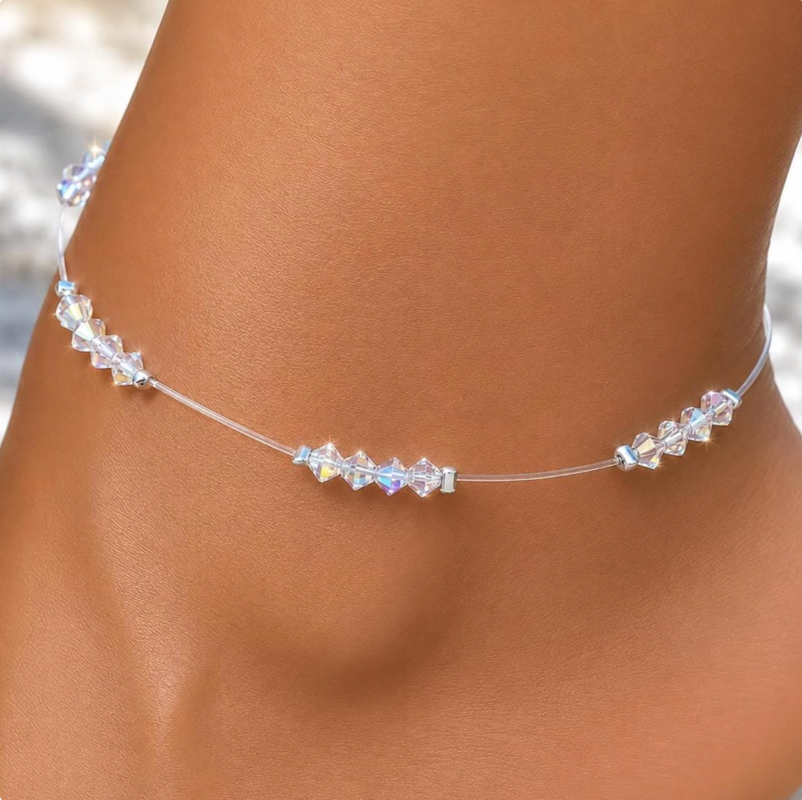 Swarovski Crystal Stretch Anklet | Dainty Sparkle