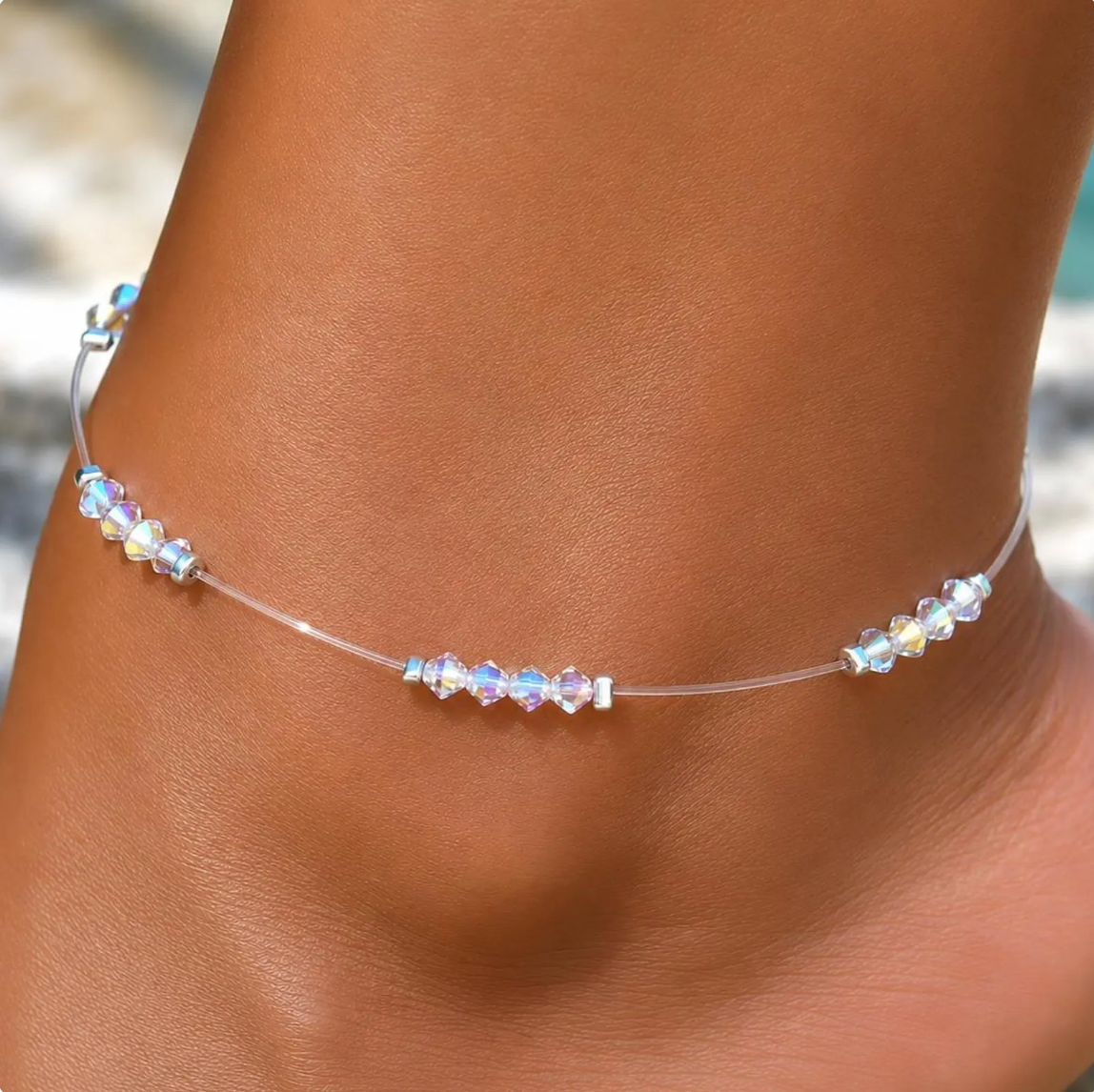 Swarovski Crystal Stretch Anklet | Dainty Sparkle