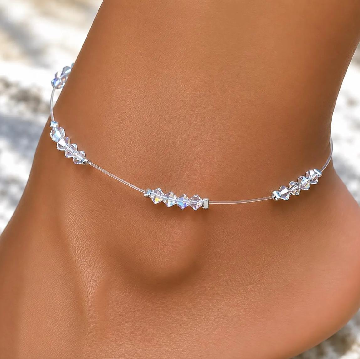 Swarovski Crystal Stretch Anklet | Dainty Sparkle