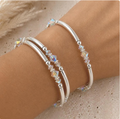 Silver Tone Swarovski Crystal Bangle Set